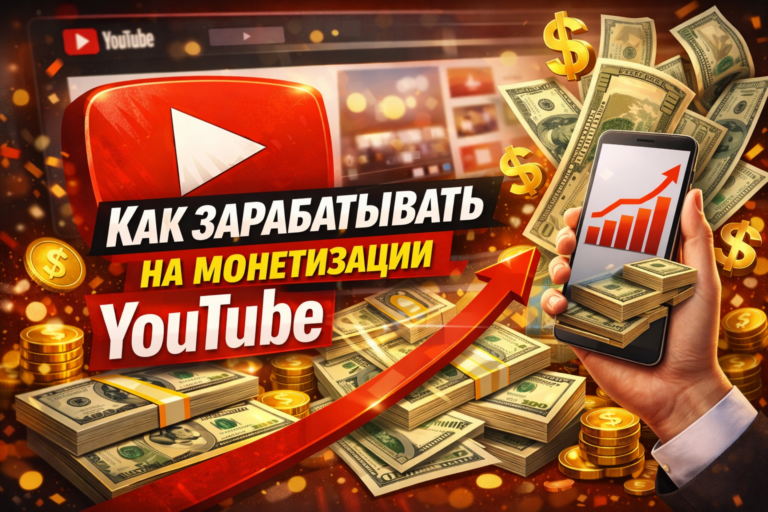 Как зарабатывать на монетизации YouTube роликов 