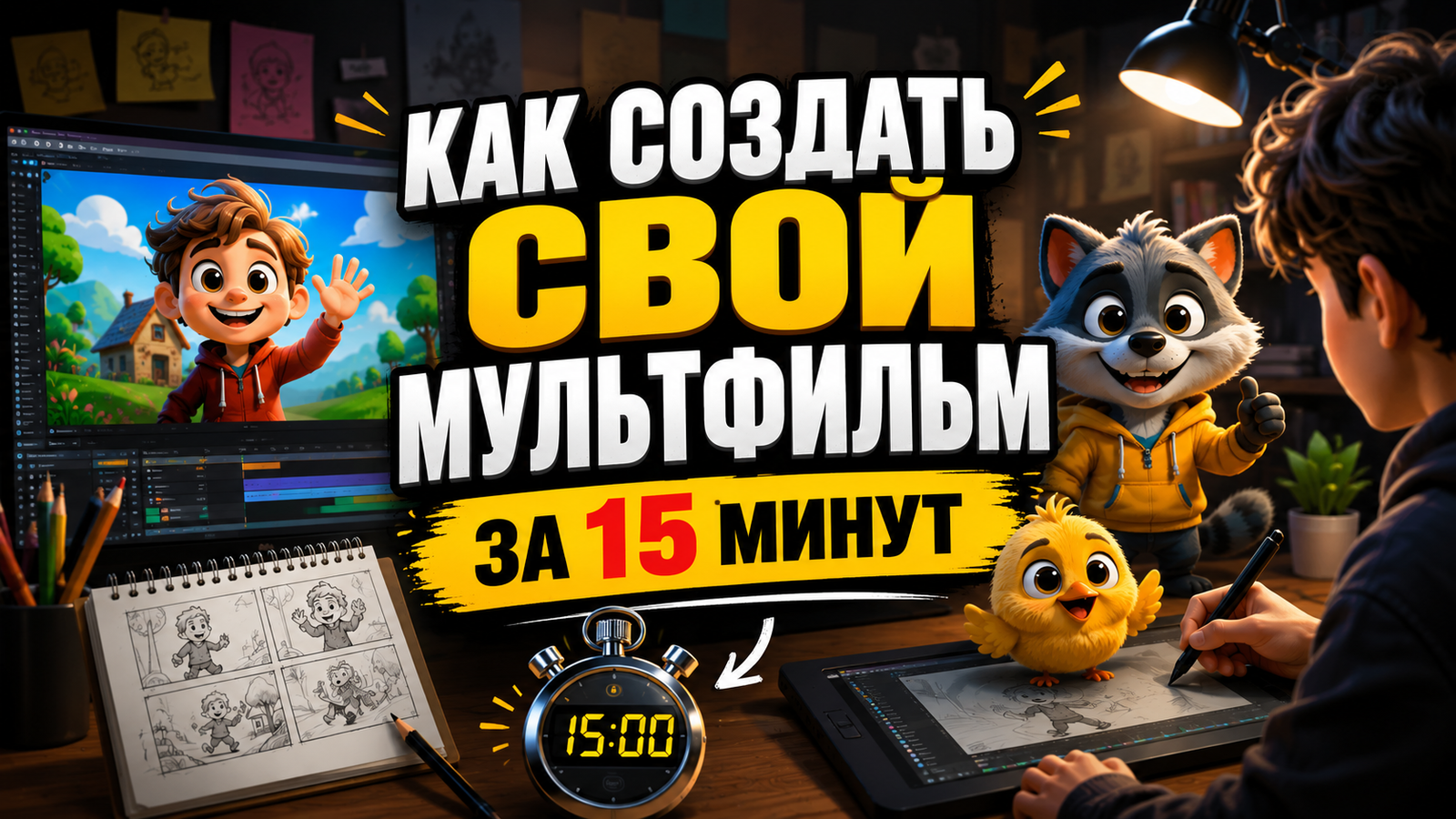КАК СОЗДАТЬ СВОЙ МУЛЬТФИЛЬМ ЗА 15 МИНУТ