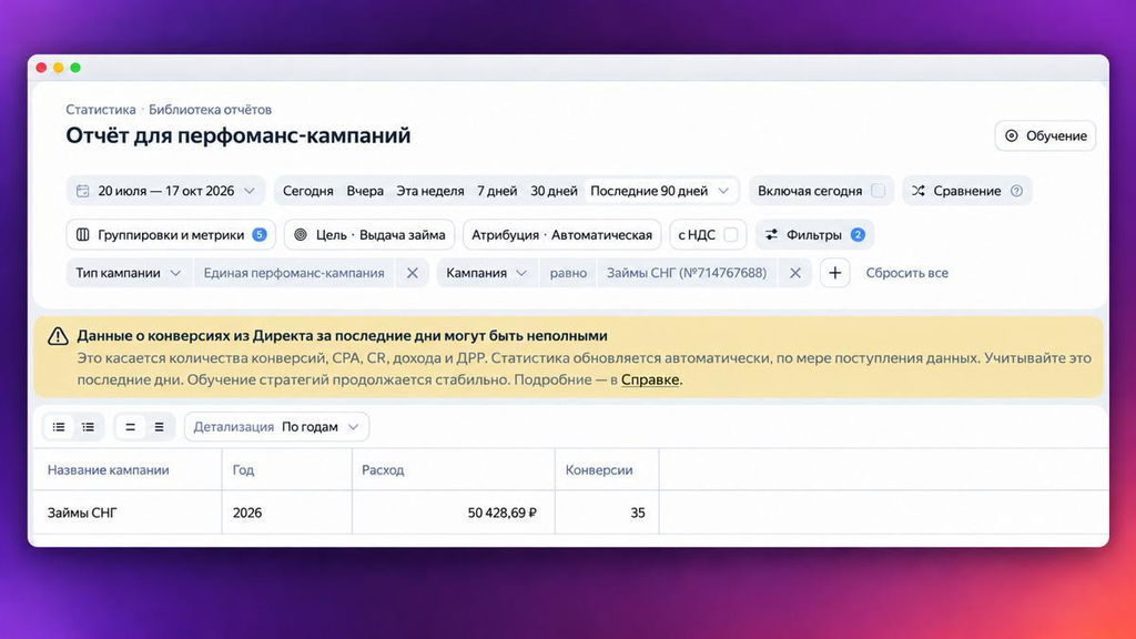 Отчет кампаний